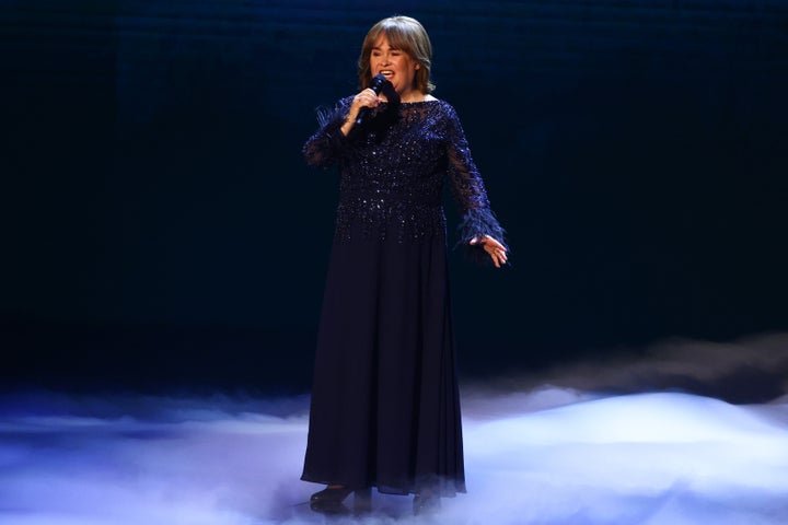 Susan Boyle performing at the BGT final on Sunday night