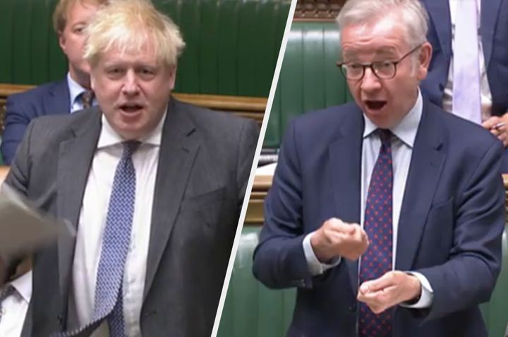Boris Johnson and Michael Gove in the chamber