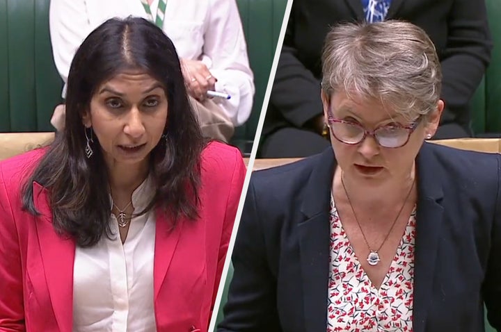 Suella Braverman and Yvette Cooper in the Commons.