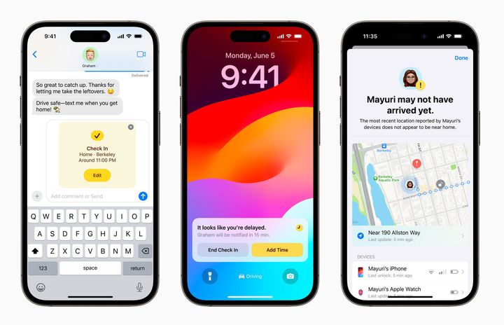 The iPhone's new Check In feature will let a contact of your choice know when you've arrived home safely — or haven't made it there yet.