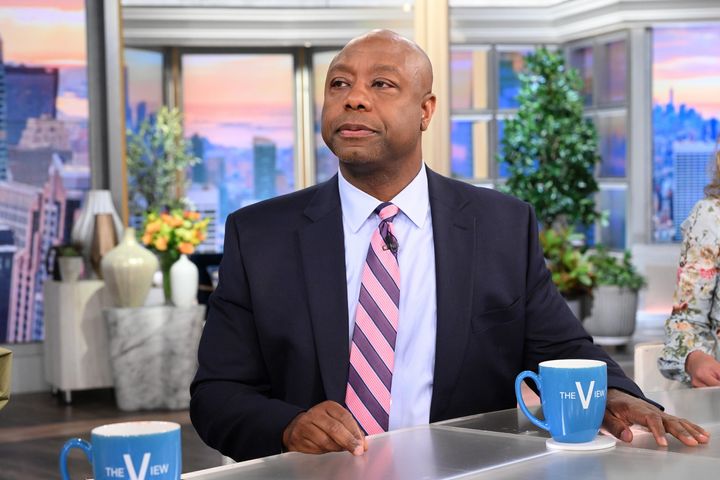 Senator Tim Scott appears as a guest on "The View" on June 6, 2023. (Lorenzo Bevilaqua/ABC via Getty Images)