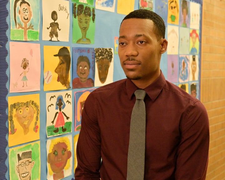 Tyler James Williams in character in Abbott Elementary