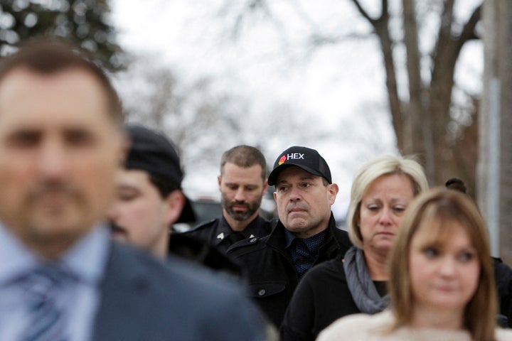 Steve Goncalves, the father of Kaylee Goncalves, one of the four University of Idaho students Bryan Kohberger is accused of killing, walks with his family and family attorney Shanon Gray after Kohberger’s initial appearance Jan. 5 at the Latah County Courthouse in Moscow, Idaho, following his extradition from Pennsylvania.