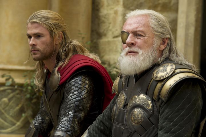 Sir Anthony with Chris Hemsworth in Thor: The Dark World