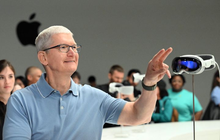 Apple CEO Tim Cook unveiled the new VR headset on Monday
