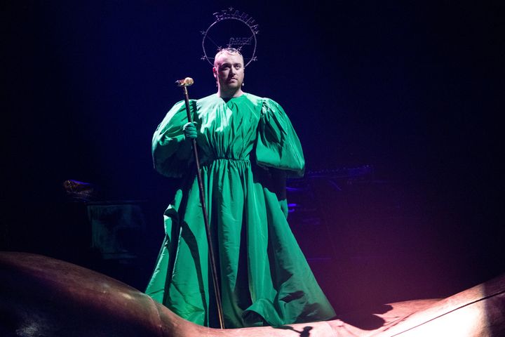 Sam Smith performing at London's O2 arena in April