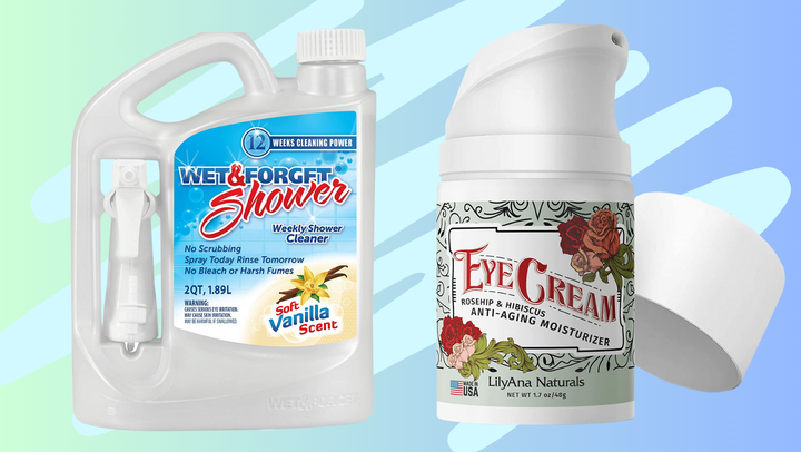 Shower cleaner and eye cream.