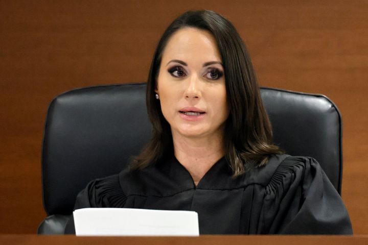 Judge Elizabeth Scherer reads the verdict in the trial of Marjory Stoneman Douglas High School shooter Nikolas Cruz at the Broward County Courthouse on October 13, 2022 in Fort Lauderdale, Florida.