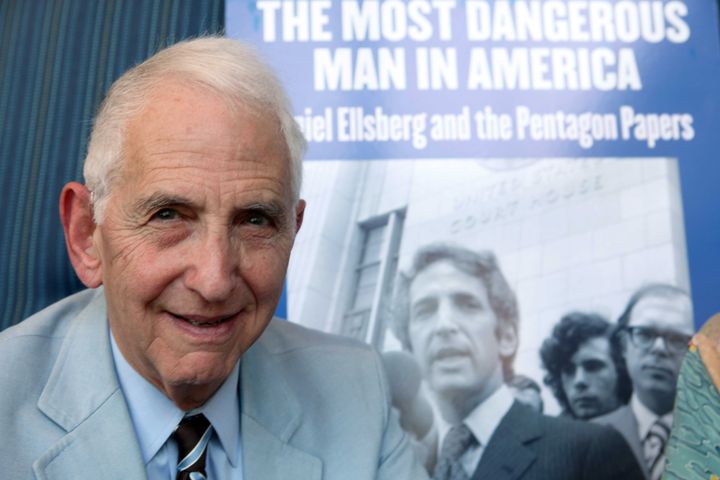 Ellsberg speaks during an interview in Los Angeles on Sept. 23, 2009. A former Pentagon analyst, Ellsberg was indicted for leaking classified government information about the Vietnam War in 1971 to The New York Times and other newspapers.
