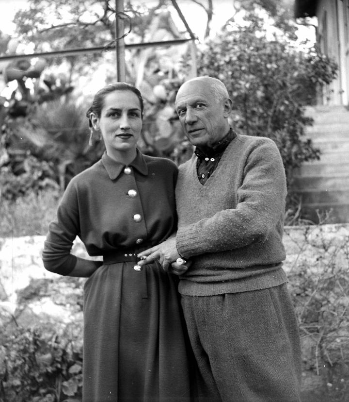 Françoise Gilot and Pablo Picasso, photographed in the early 1950s.