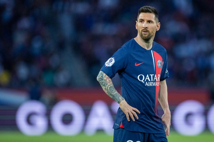 PARIS, FRANCE - JUNE 3: Lionel Messi #30 of Paris Saint-Germain during the Paris Saint-Germain V Clermont, French Ligue 1 regular season match at Parc des Princes on June 3, 2023, in Paris, France (Photo by Tim Clayton/Corbis via Getty Images)