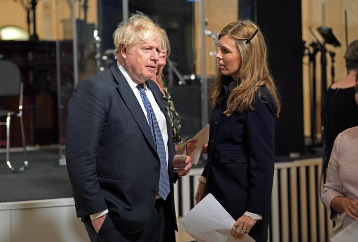 Former prime minister Boris Johnson and wife Carrie.