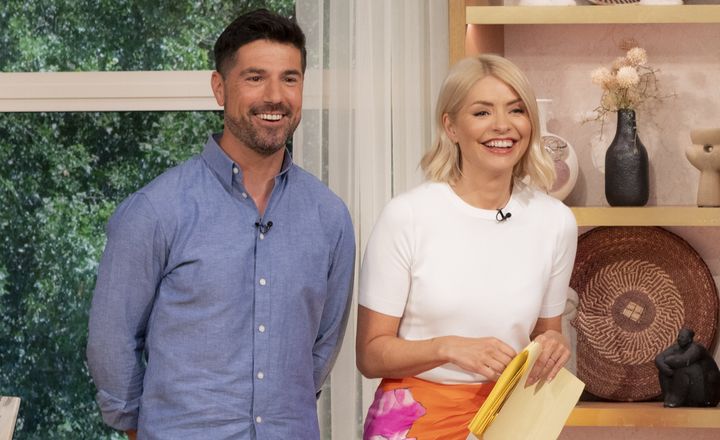 Craig Doyle and Holly Willoughby on the set of This Morning