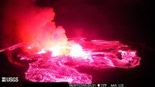 A Major Volcano Is Erupting And Fountains Of Lava Are Glowing