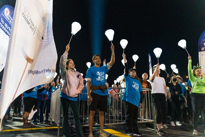 The Circle of Survivors during the Light The Night opening ceremony.