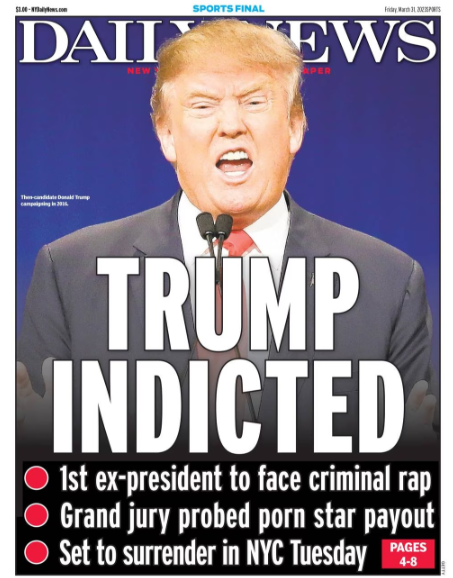 New York Daily News Sums Up Donald Trumps Latest Legal Woe With 2 Words Huffpost Uk Politics 