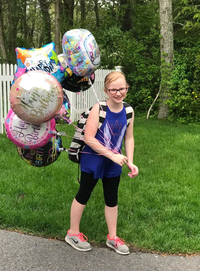 Emily celebrates her 10th birthday.