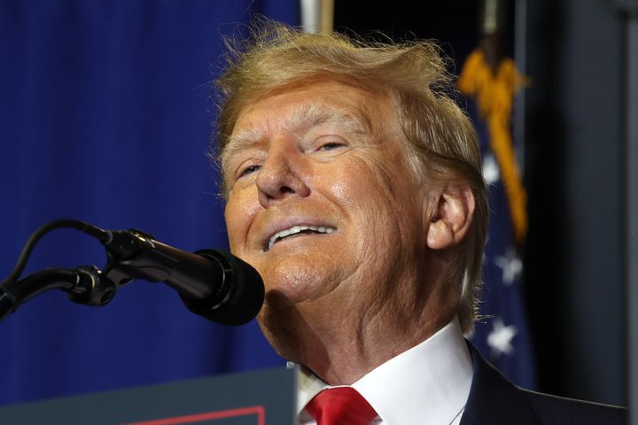 Former President Donald Trump, shown here in April campaigning for the 2024 GOP presidential nomination in Manchester, New Hampshire, is facing multiple investigations and has now been indicted in two cases.