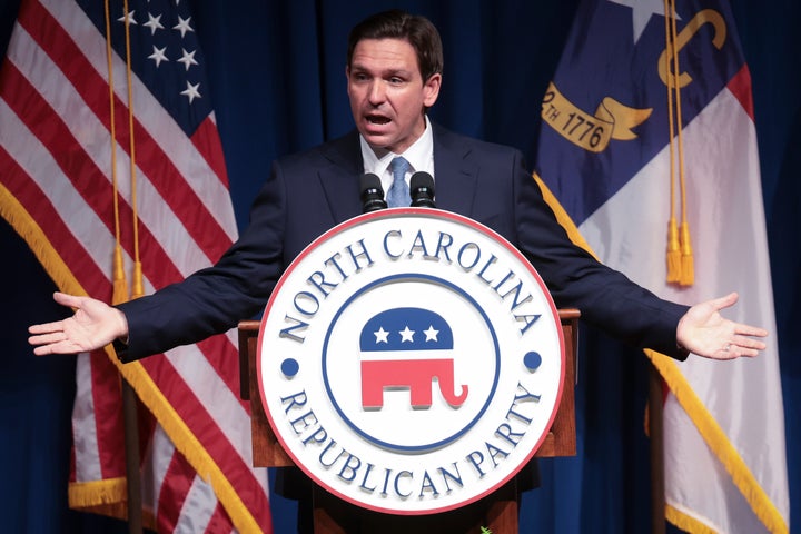 Republican presidential candidate Gov. Ron DeSantis delivers remarks June 9, 2023, in Greensboro, North Carolina. 