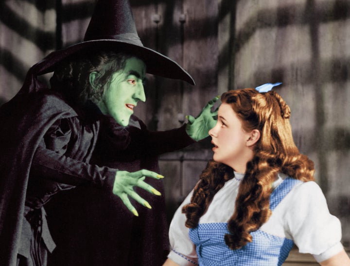 Margaret Hamilton (left) and Judy Garland in "The Wizard of Oz," circa 1939.