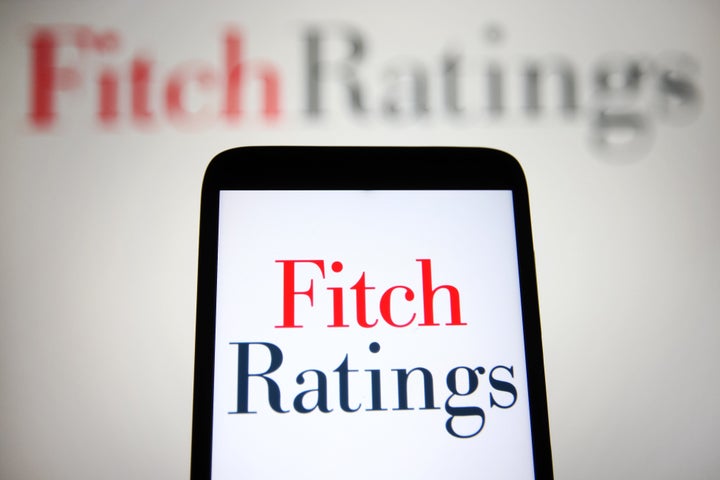 UKRAINE - 2021/09/12: In this photo illustration, Fitch Ratings Inc. logo is seen on a smartphone and a pc screen. (Photo Illustration by Pavlo Gonchar/SOPA Images/LightRocket via Getty Images)