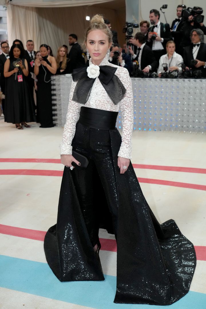 Emily Blunt appears at the Met Gala on May 1 in New York City.