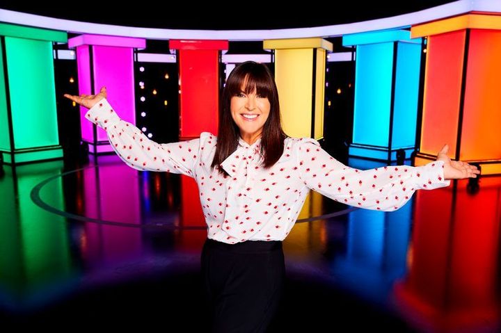 Anna Richardson strikes a pose on the set of Naked Attraction