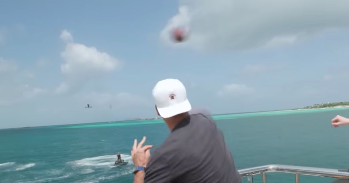 Tom Brady knocks a drone out of the sky on board a $300 million
