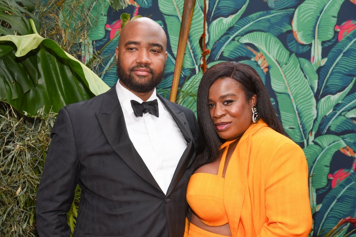 Robert Sweeting and Uzo Aduba at the 76th Tony Awards held at the United Palace Theatre on June 11 in New York City.