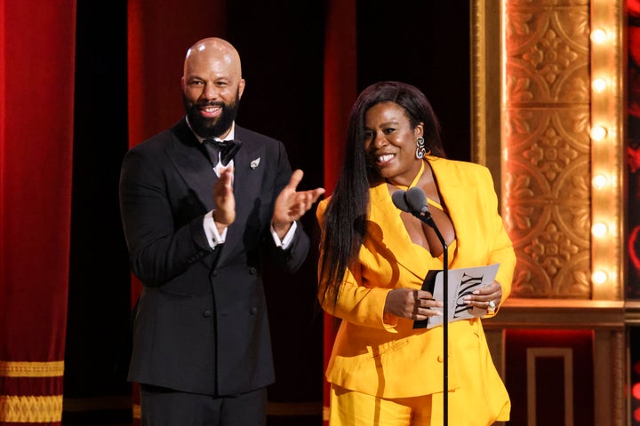 Uzo Aduba and Common at the Tony Awards.