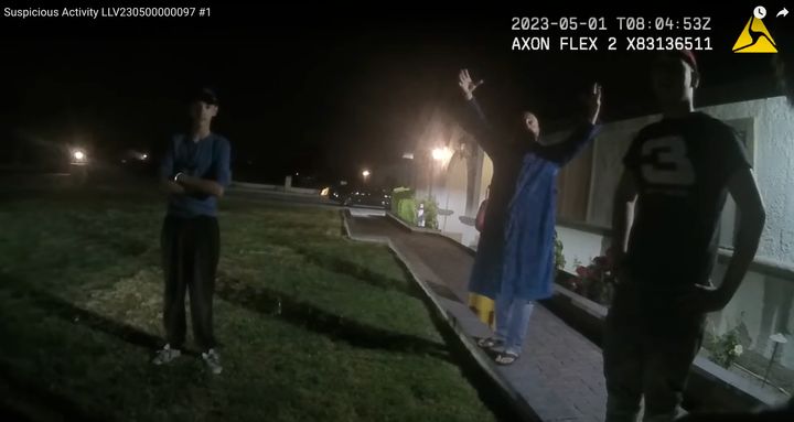 Police body camera footage captured officers investigating the curious sighting just after midnight on May 1.