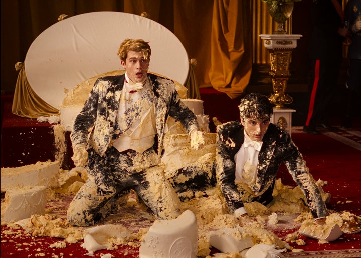Nicholas Galitzine (left) and Taylor Zakhar Perez in "Red, White & Royal Blue."