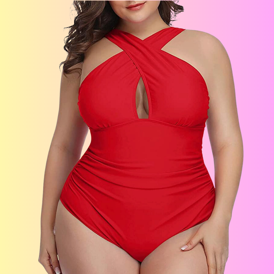 Plus Size Swimwear Women One Piece Swimsuit Large Cup with Pad Bathing Suit  Beachwear L-4XL