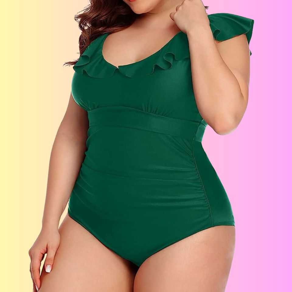 Keyhole Neckline Ruched Tummy Control One-piece Swimsuit, Solid Color Butt  Lifting Bathing Suits, Women's Swimwear & Clothing
