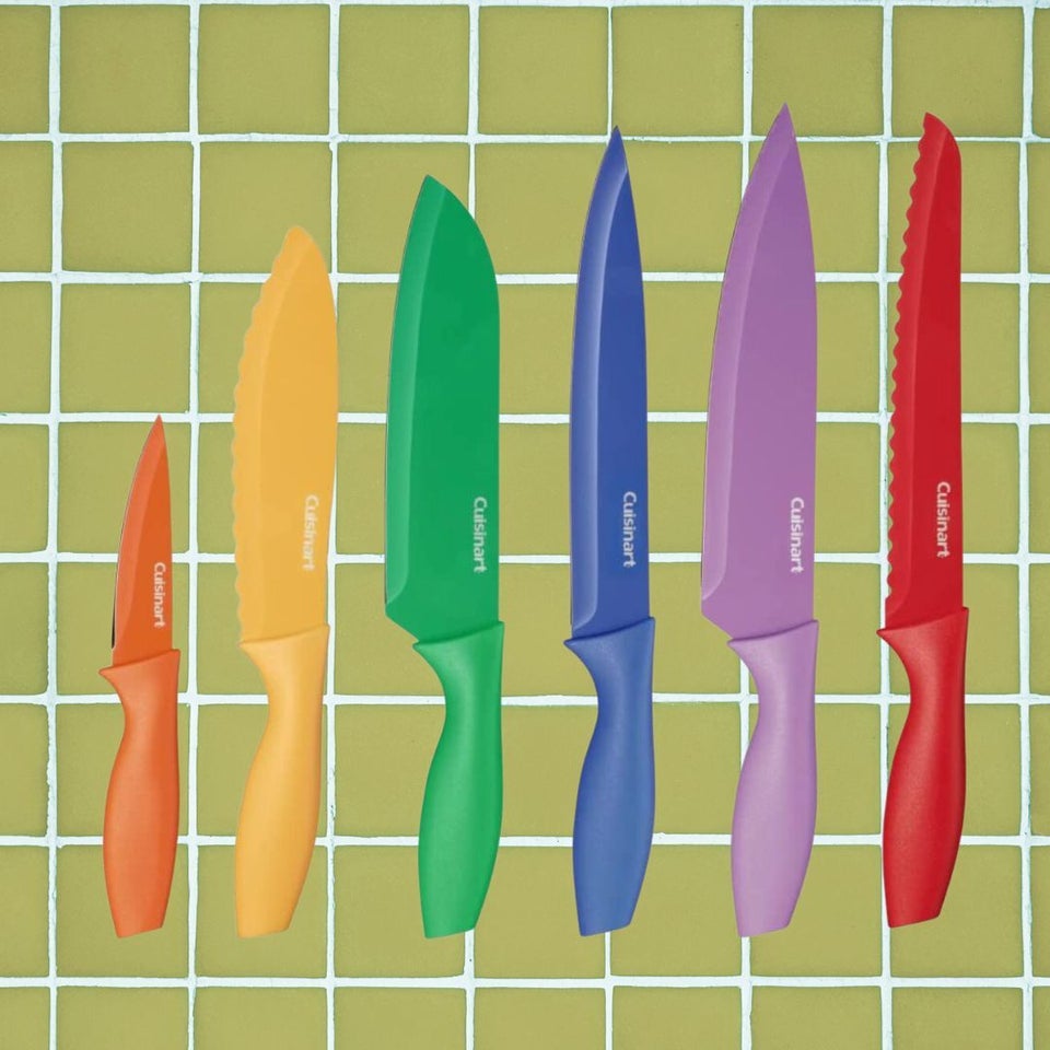 A colorful set of Cuisinart knives