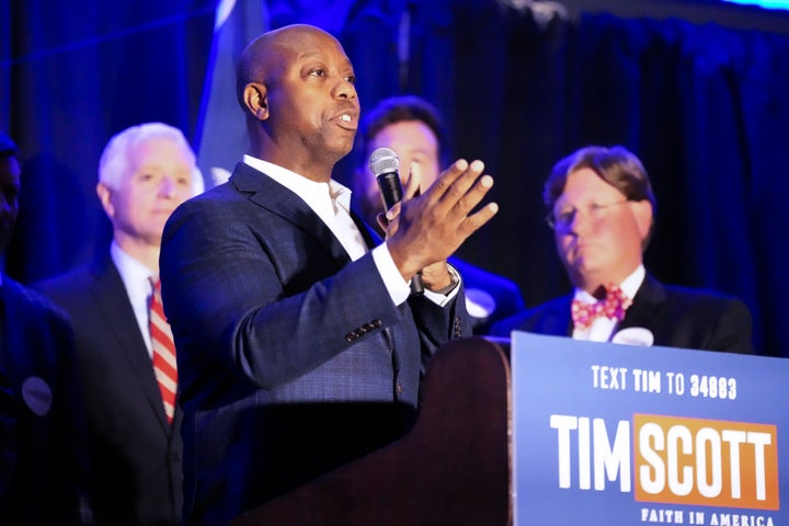 After an endorsement event Monday in his home state, Sen. Tim Scott (R-S.C.) told reporters that former President Donald Trump was facing a “serious case with serious allegations.”
