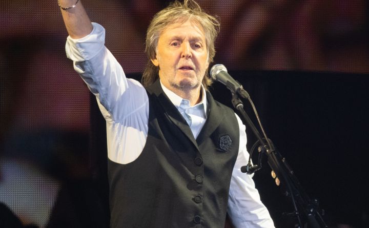 Paul McCartney on stage at Glastonbury last year