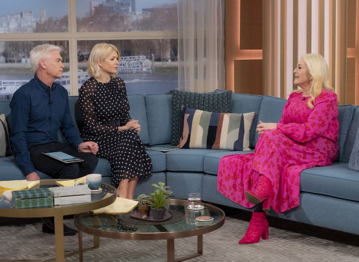 Vanessa being interviewed by Phillip Schofield and Holly Willoughby in February