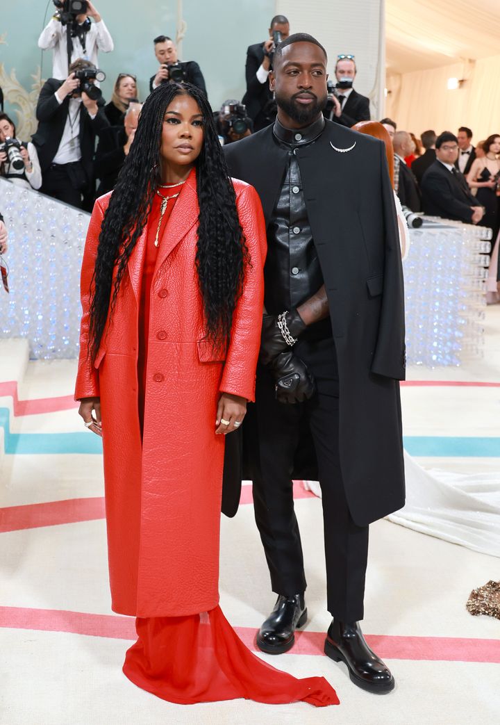 Gabrielle Union and Dwyane Wade at the 2023 Met Gala on May 1, 2023, in New York City. The couple recently made headlines after the "Bring It On" actor shared that she and her husband split household expenses 50/50. 
