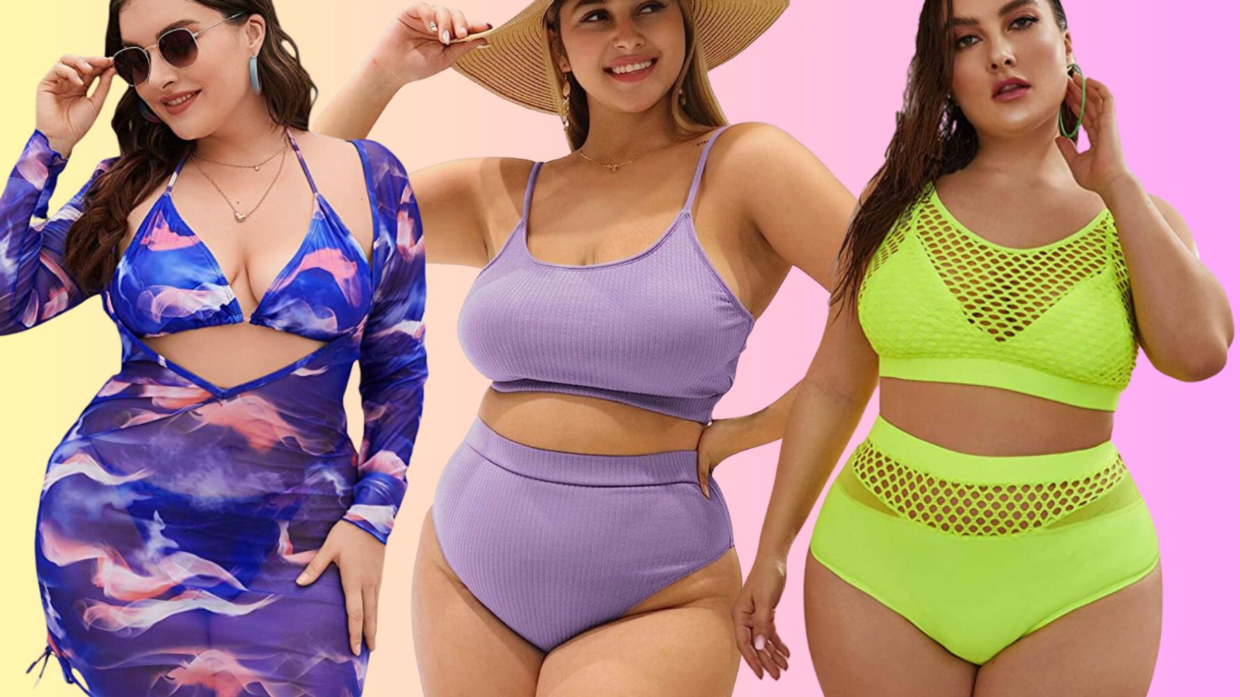 Supportive Bikini Tops for Large Bust Women Loose Print Bikini Set