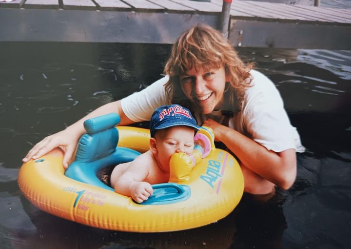 “The rift between my parents and me began with the birth of my son, pictured here at six months old,” the author writes.