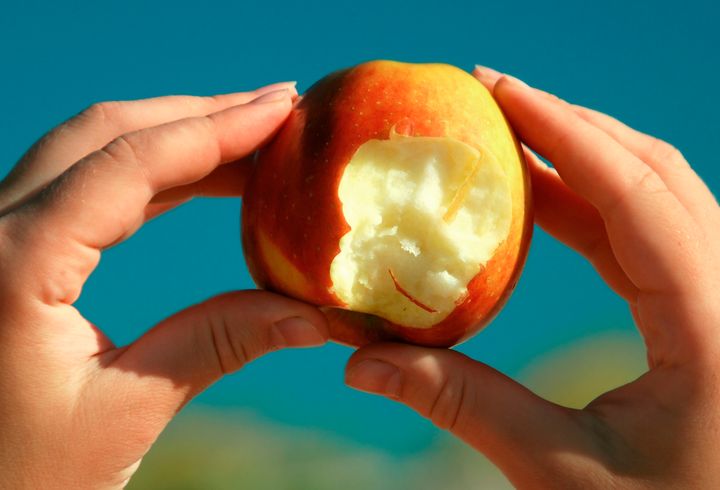 Biting into an apple can put stress on your teeth. 