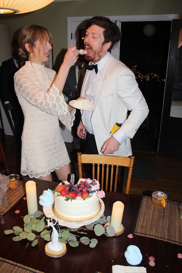 the author and her husband at their wedding