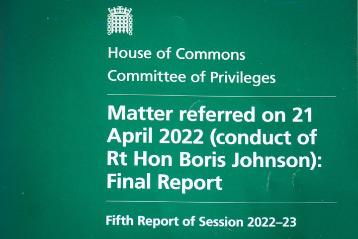 The front page of the House of Commons committee of privileges report.