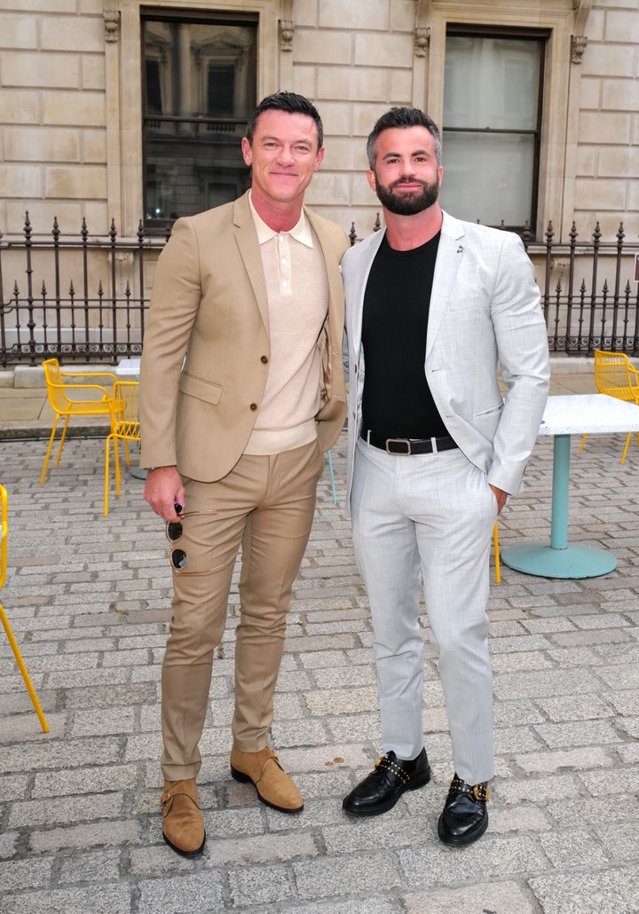 Luke Evans (left) and boyfriend Fran Tomas. 