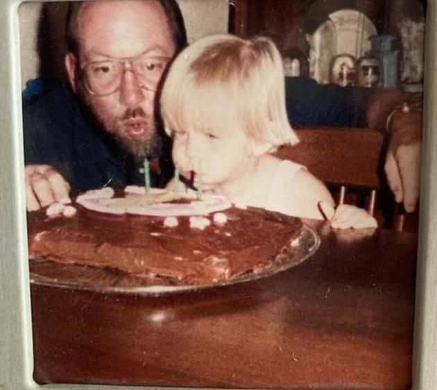 Molly Wadzeck Kraus and her dad during a dual Father’s Day/birthday celebration. 