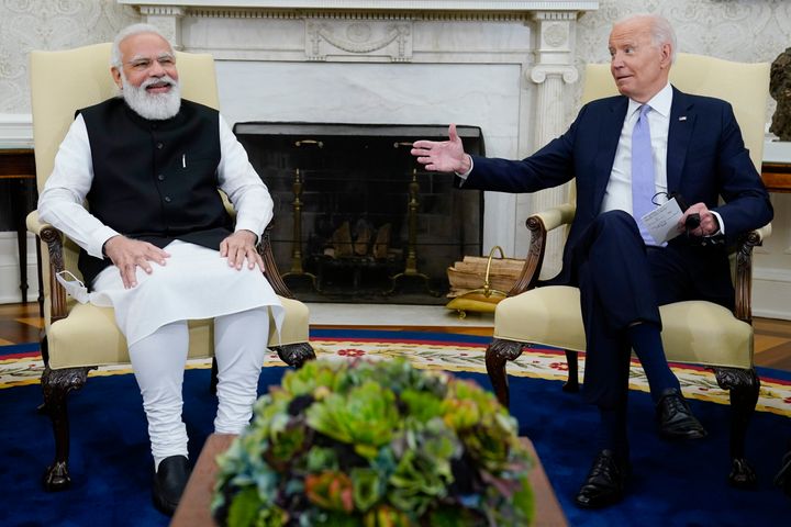President Joe Biden during a prior visit with Indian Prime Minister Narendra Modi in the Oval Office of the White House on Sept. 24, 2021.