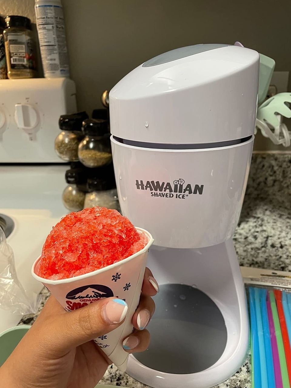 A snow cone machine because you're never too old to enjoy a childhood favorite. Make a bright-colored cup of iced goodness anytime the craving hits with this easy to use machine that comes with everything you need — flavored syrups, cups, molds, and more.