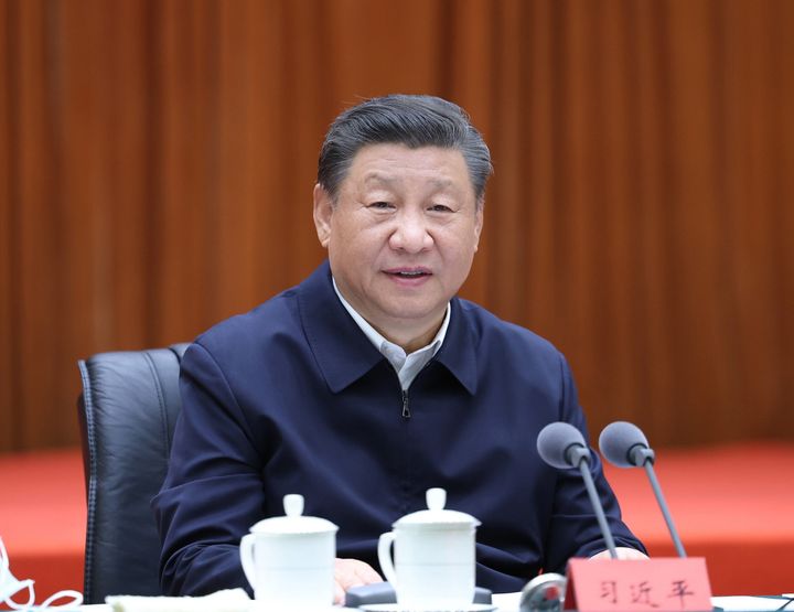 Chinese President Xi Jinping hears a work report from the Party committee and government of Inner Mongolia and delivers a speech in Hohhot, north China's Inner Mongolia Autonomous Region, June 8, 2023.