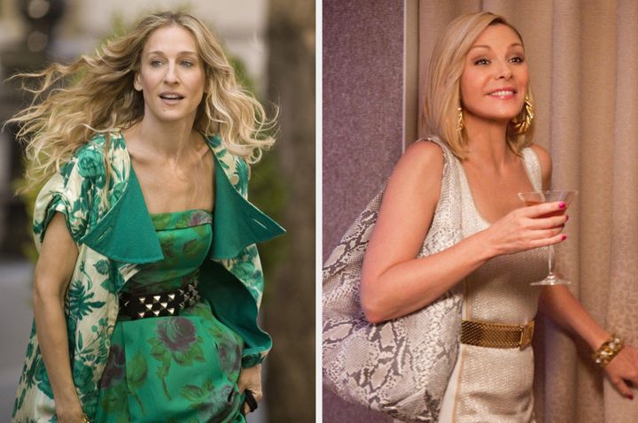 Sarah Jessica Parker and Kim Cattrall as Carrie Bradshaw and Samantha Jones